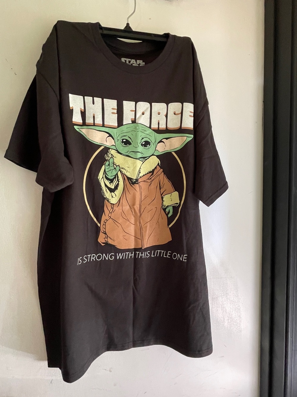 Star Wars Black Kids Tee with Grogu 'The Force' Graphic